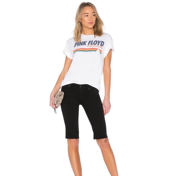 Hudson Black Amelia Knee-Length Raw Hem Shorts - Picture 1 of 6